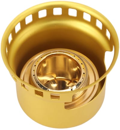 Dailygoods- Alcoholkachel Draagbaar Split-Design - Aluminium Spiritusbrander - Koper - Afdichtring - Verlengde Handgreep - Eenvoudig te Reinigen - Kampeerkachel