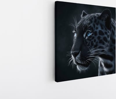 Saammp Canvas Schilderij - Abstracte Panter - Natuur - Dieren - 20x20 - Foto op canvas - Wanddecoratie - Muurdecoratie Woonkamer - Slaapkamer decoratie - Canvas Print