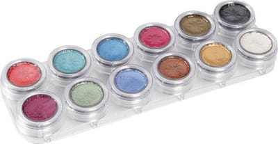 Grimas water make-up pearl pure 12 palette, 12x2,5 ml, parelmoer kleuren