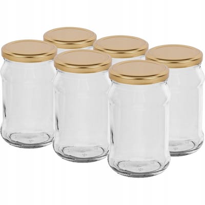 300ml twist off pot met gouden deksel Ø66 inclusief recepten- 6 stuks - glazenpot - jampot