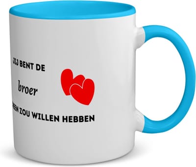 Akyol - jij bent de broer die iedereen zou willen hebben koffiemok - theemok - blauw - Broer - geweldige broer - liefste broer - verjaardag - cadeau - kado - bedankje - geschenk - 350 ML inhoud