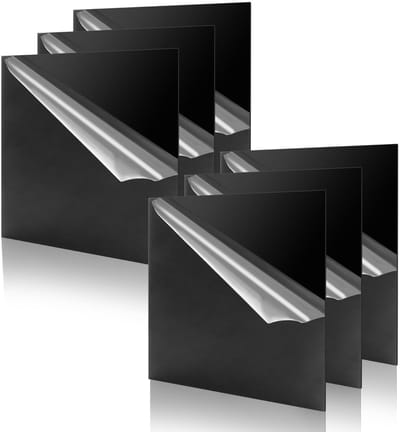 Dailygoods- Acrylplaten 6 Stuks - Zwarte Kunststof Platen - 300 x 300 x 3 mm - Beschermfolie - DIY Projecten - Glad Oppervlak