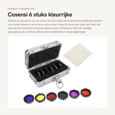 Dailygoods- Telescoopfilterkit 6 stuks - Kleurfilter/maannevelfilter - Astronomische telescoopaccessoires - Opbergdoos - Contrasterende filters - Verbeterde observatiekwaliteit