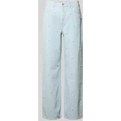 Wide leg jeans met parels