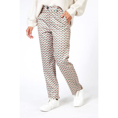 EsQualo Trousers Chino Graphic Roots Print Größe: 34 | Stoffhosen Outlet | Damen