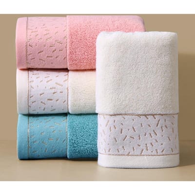Serviettes en coton pour usage domestique adulte Nettoyant pour le visage en pur coton Serviettes pour le visage douces pour la peau et absorbantes avec cadeaux pour les mains Nécessités quotidiennes 34*72cm