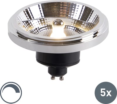 LUEDD Set van 5 GU10 dimbare LED lampen AR111 11W 810 lm 2700K