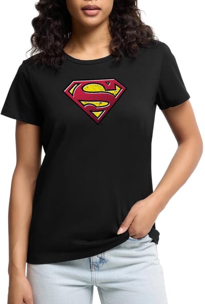 Superman S Schild Used Look Premium T Shirt Dames