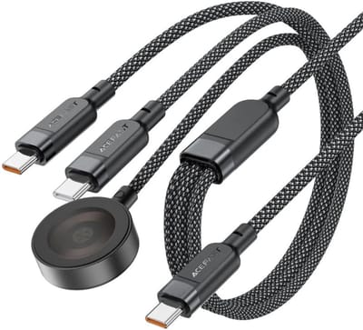 Acefast 3In1 Kabel C6-11 Usb-C Naar Qi 100W 1,2M Voor Laptops En Audiosets