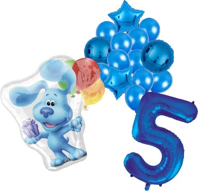 Blue's Clues ballonnen pakket - 60x63cm - Folie Ballon - 5 jaar - Themafeest - Verjaardag - Ballonnen - Versiering - Helium ballon