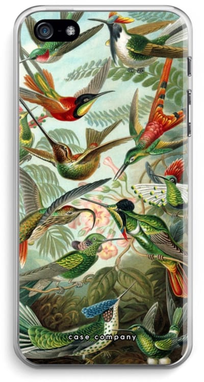 Case Company® - Hoesje geschikt voor iPhone 5 / 5S / SE (2016) hoesje - Haeckel Trochilidae - Soft Cover Telefoonhoesje - Bescherming aan alle Kanten en Schermrand