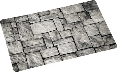 1x Rechthoekige placemats grijze stenen print 28 x 43 cm - Placemats/onderleggers - Keukenbenodigdheden - Tafeldecoratie