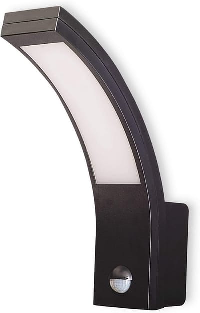 Zwarte LED Wandlamp Buiten met Bewegingsmelder en Schemersensor - IP54