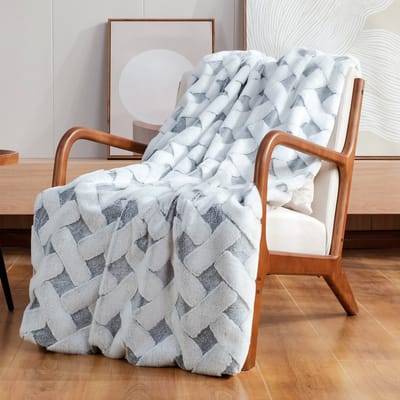 Zydante Pluche Plaid - Dekentje - Cozy Bliss Luxury Milky - Grijs / 150x130 cm