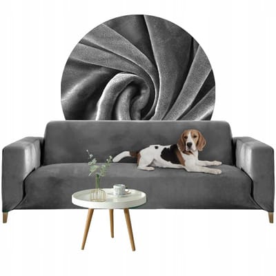 Grijze Velours Sofahoes 3-Zits (190-230cm) - Stijlvol & Praktisch