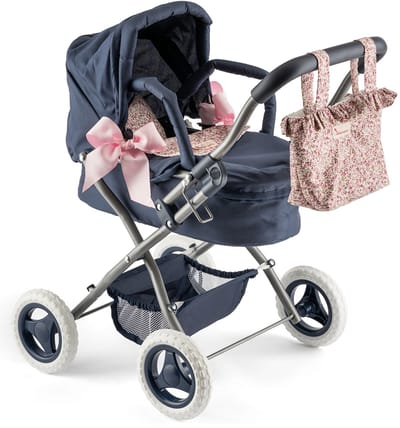 ASI DREAMS Poppen Accessoires - Luxe Kinderwagen 3‑In‑1 - Klein Martina Collectie