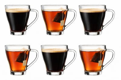Glozini Theeglazen met Oor - Set van 6 - 250ml - Theeglas - Theekopjes - Theeglas