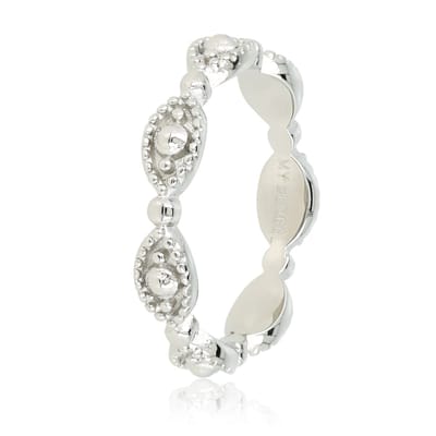 My Bendel - Zilverkleurige Ring met Oogjes - Bescherming en Balans - met Luxe Cadeauverpakking | Sieraden Voor Dames | Maat 16.00 Mm / Maat 50