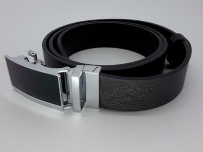 RR20-09.115 Dubbelzijdige Lederen Riem, bruin & zwart, draaibare buckle L115cm BR34mm