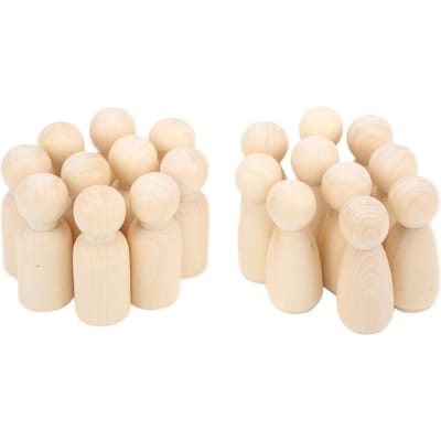 20 pièces Pinces en bois 55 mm DIY Fait main Petites Attrayantes Non finies Artisanat Poupée pour Ornements beige