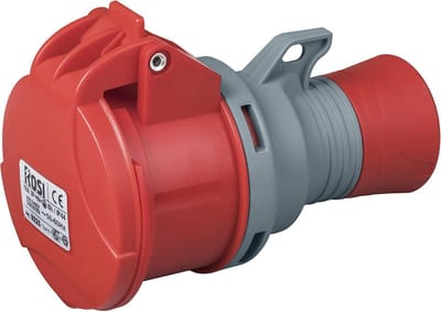 Mobiel stopcontact - Industrieel stopcontact - Veilig stroomvoorziening - IP44 waterdicht - 16A 380V - Grijs/Rood