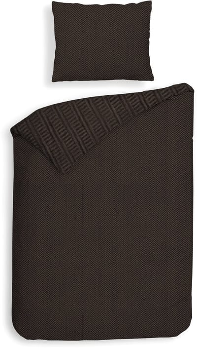 Heckettlane Dekbedovertrek Spina - Effen Bedlinnen - 140x200-220 cm - Eenpersoons - Bruin - Dekbedovertrek van 100% Katoen-Flanel