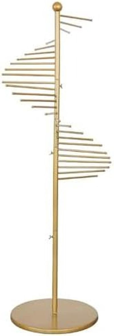 Spiraal Sjaalrek - Accessoirehanger Display - Kleding Opbergen - 28 Stangen - Vrijstaand - Goud