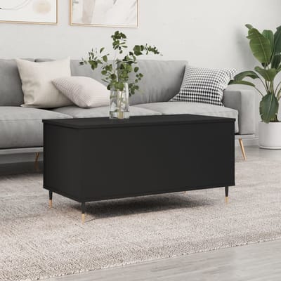 vidaXL - Salontafel - 90x44,5x45 - cm - bewerkt - hout - zwart