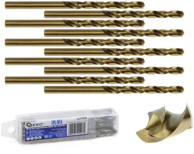 GEKO Metaalboor - HSS M35 - 5% kobalt - 3,5 mm - Hoge thermische weerstand - 10 stuks