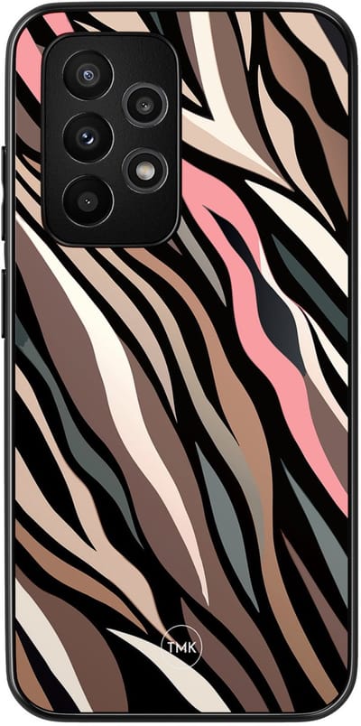Hoesje geschikt voor Samsung Galaxy A53 - Wild stripes - Beige - TPU case - Tekst - Hardcase zwart telefoonhoesje