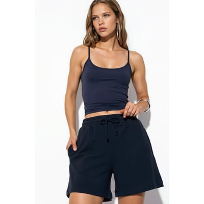 Middenhoog Taille Trekkoord Sweatshorts