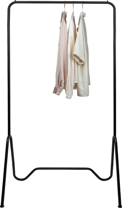 QUVIO Kledingrek met enkele stang - Kledingstandaard - Garderoberek - Kledingrek - Kledingrek metaal - Opbergrek - Garderobe standaard - 40 x 80 x 160 cm - Zwart