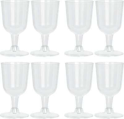 Excellent Houseware Wijnglazen - 8x - transparant - kunststof - 160ml - herbruikbaar wijnglas