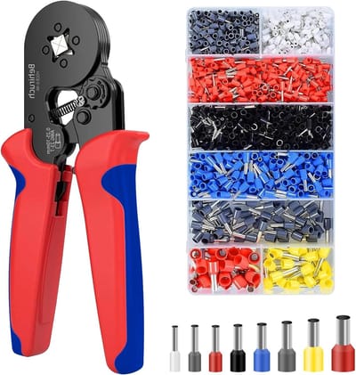 Complete Crimping Pliers Set met 1300 Cord-End Ferrules voor 0.25-10 mm², Professionele Gereedschap voor Elektrische Verbindingen
