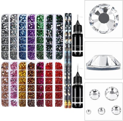 Goodbitz® - Rhinestones - 16-delig - Rhinestones steentjes - Strasssteentjes - Steentjes decoratief - Steentjes nagels - Plak diamantjes - Plaksteentjes