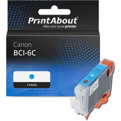 PrintAbout huismerk Inktcartridge BCI-6C Cyaan Geschikt voor Canon