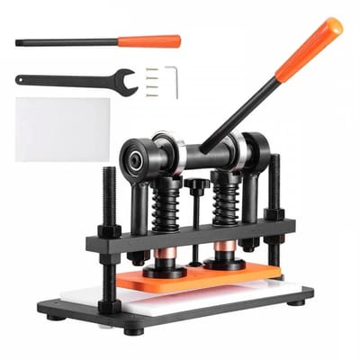 Handmatige Leersnijmachine - Lederen Snijmachine - Embossing Machine - Handmatige - met 12 mm Drukslag - Stanspers - voor Leer - Foam - Rubber en Kunststof - Verstelbare Druk - 1.5 Ton Drukkracht - 36 x 26 cm