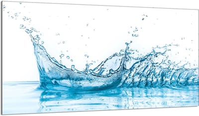 TMK ArtDeko Serie - Glazen Beschermer Voor Fornuis - 90x52 cm - Watermotief
