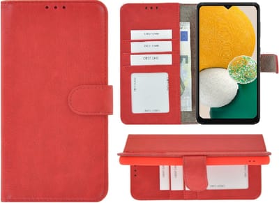 Geschikt voor Samsung Galaxy A03s Hoesje - Bookcase - Pu Leder Wallet Book Case Rood Cover