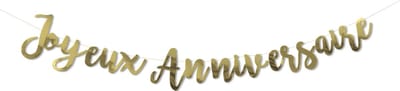 ARTYFETES - Goudkleurige metallic Happy Birthday slinger