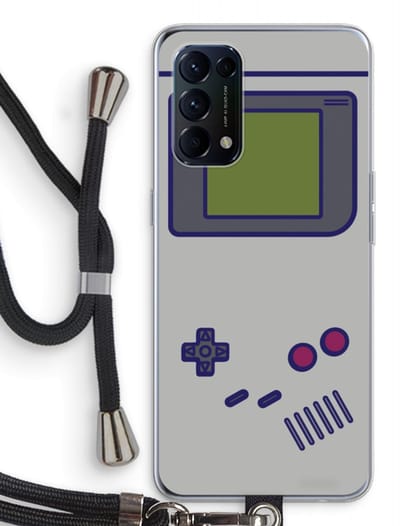 Case Company® - Hoesje met koord geschikt voor Oppo Find X3 Lite hoesje met Koord - Game On - Telefoonhoesje met Zwart Koord - Bescherming aan alle Kanten en Over de Schermrand