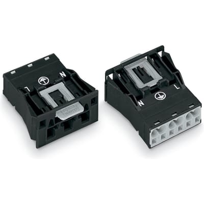 Wago 770-713 Snap In Connector 3-Pool 4mm² Zwart - 770-713 [2 Stuks]