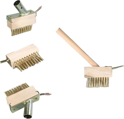 Set van 2 Onkruidborstels voor Tuinwerk, Handige Onkruidplugs met Borstels en Schraper, Effectieve Tuingereedschappen voor Onkruidverwijdering