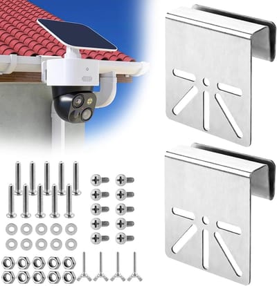 2pcs Stainless Steel Roof Gutter Holders, Camera Holder, Roof Gutter Holder, Solar Security Camera Holder, Anti-Rust - ShopVlot