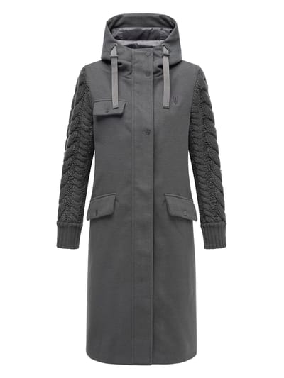 Navahoo Knit Babe dames wintermantel met gebreide mouwen