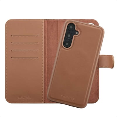 Selencia Hoesje - Geschikt voor Samsung Galaxy A55 (5G) - Olyn Uitneembare Bookcase met Magnetische Ring - Bruin