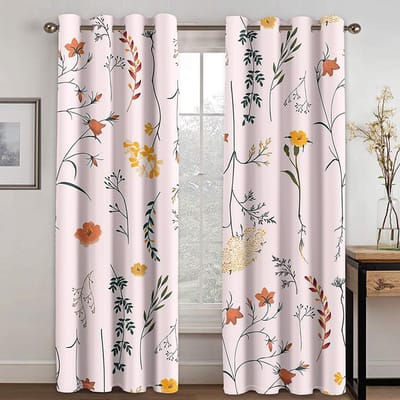 3D Bloemen Klassieke Kunst Groen Geel Gordijnen 2 Panelen Toepasselijk Woonkamer Slaapkamer Keuken Balkon Raamdecoratie 50W130H(CM)X2PCS&Hook