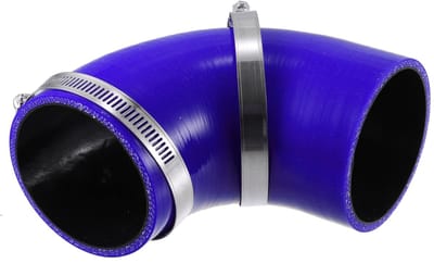 Dailygoods- Silicone Reducer 90 Graden - 76mm / 3" Binnendiameter - Slang Koppeling - Universele Pasvorm - Blauw - Kwaliteitsmateriaal