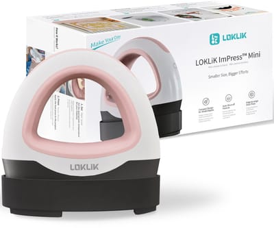 LOKLiK Mini Hittepers Compacte Warmtepers Opstrijkbaar Textiel Print - Roze