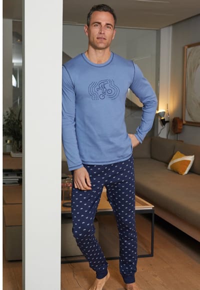 Barandi Cooper Heren Pyjama Blauw XXL